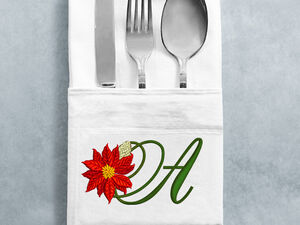 Christmas alphabet with poinsettias machine embroidery designs online