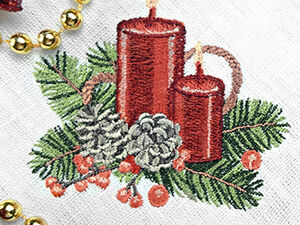 Christmas candles machine embroidery designs