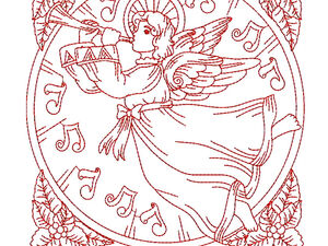 Christmas Spirit RedWork Machine Embroidery Designs