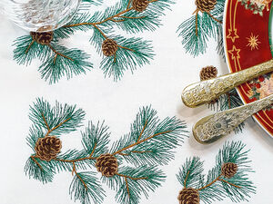 Coniferous plants embroidery designs