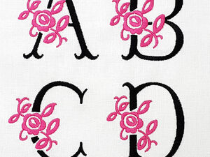 Floral Capital Letters Designs for Machine Embroidery