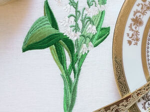 Lilies of the valley embroidery designs