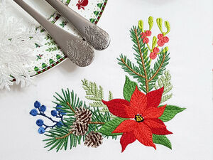 Christmas Poinsettias machine embroidery designs