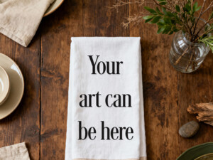 Kitchen Towels Linen napkins mockups