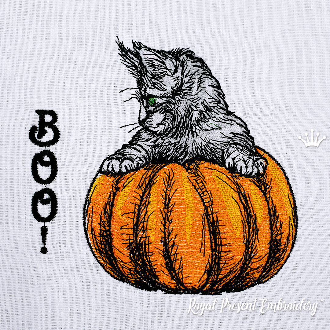 Pumpkin Sketch Machine Embroidery Design 