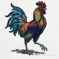 Colorful Rooster - 8 sizes