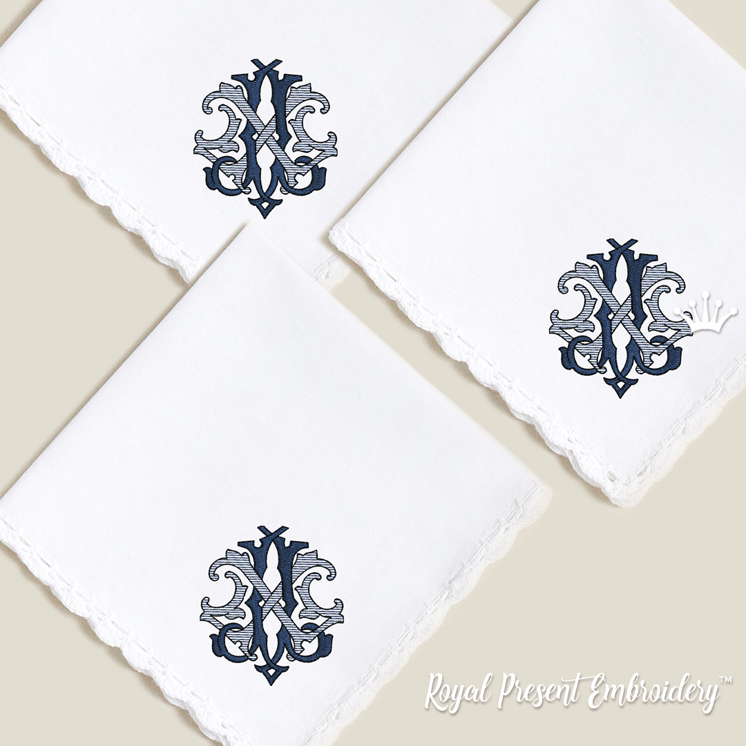 Monogram JL-LJ Machine Embroidery Design - 2 Sizes | Royal Present ...