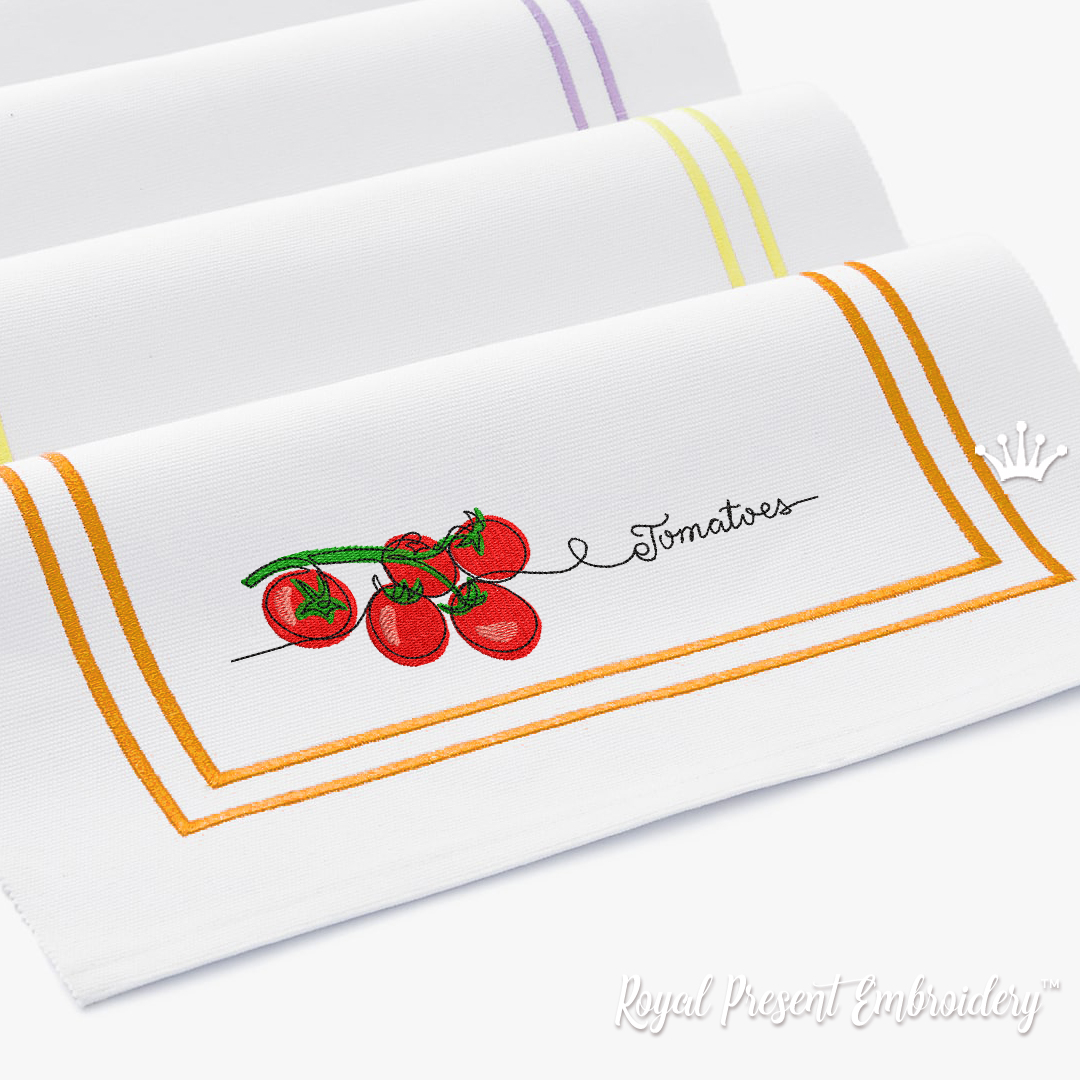 Tomatoes Machine Embroidery Design - 4 sizes | Royal Present Embroidery