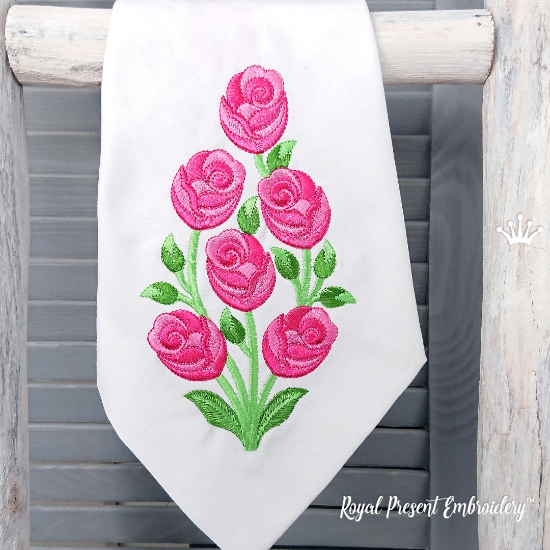 Amazing Roses Free Machine Embroidery Design Royal Present Embroidery