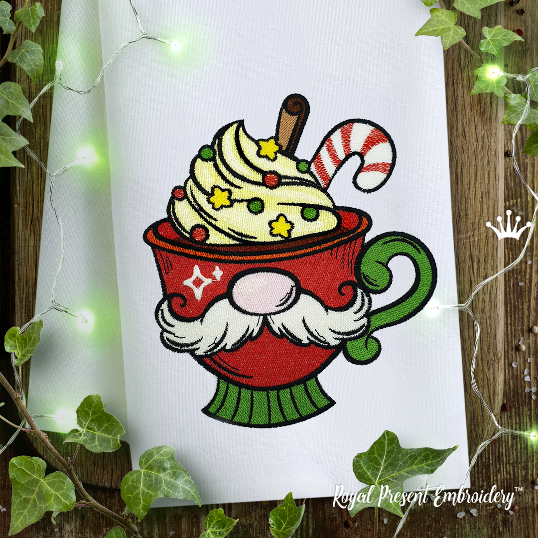 Hot Cocoa Vibes Hot Chocolate Christmas Filled Machine Embroidery