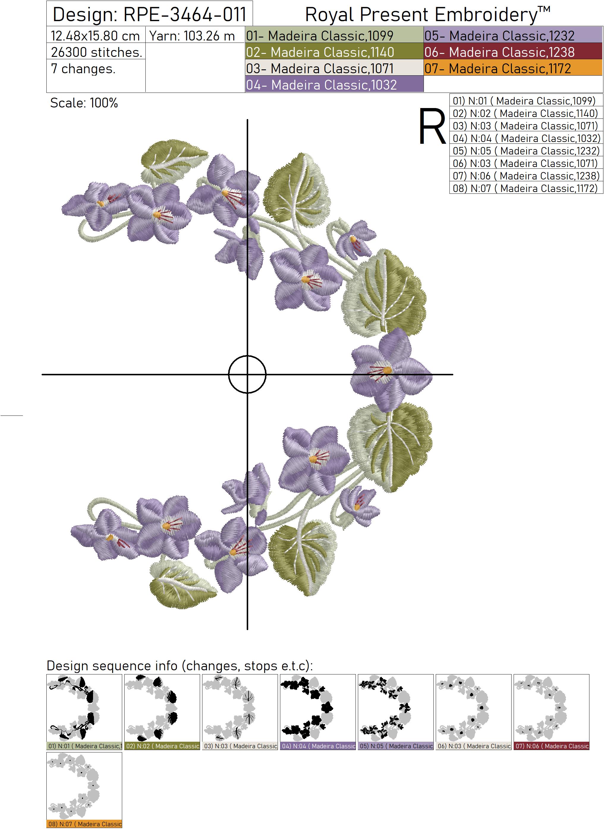 Violets Frame Machine Embroidery Design - 3 sizes | Royal Present ...