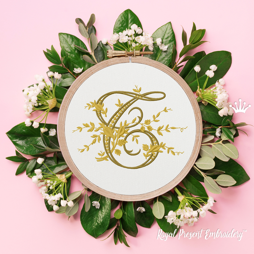 Letter M Floral Wreath Monogram 