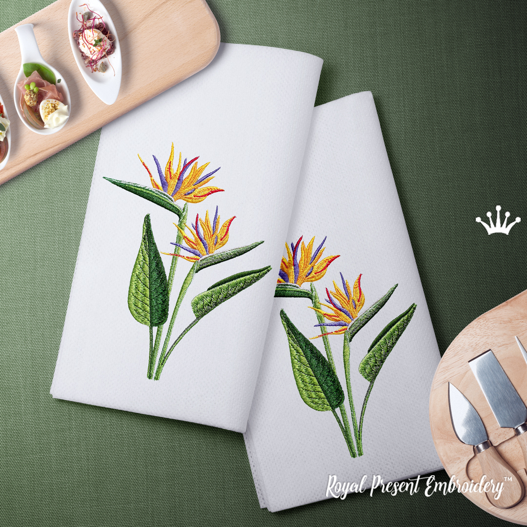 Strelitzia Flower Machine Embroidery Design - 4 sizes