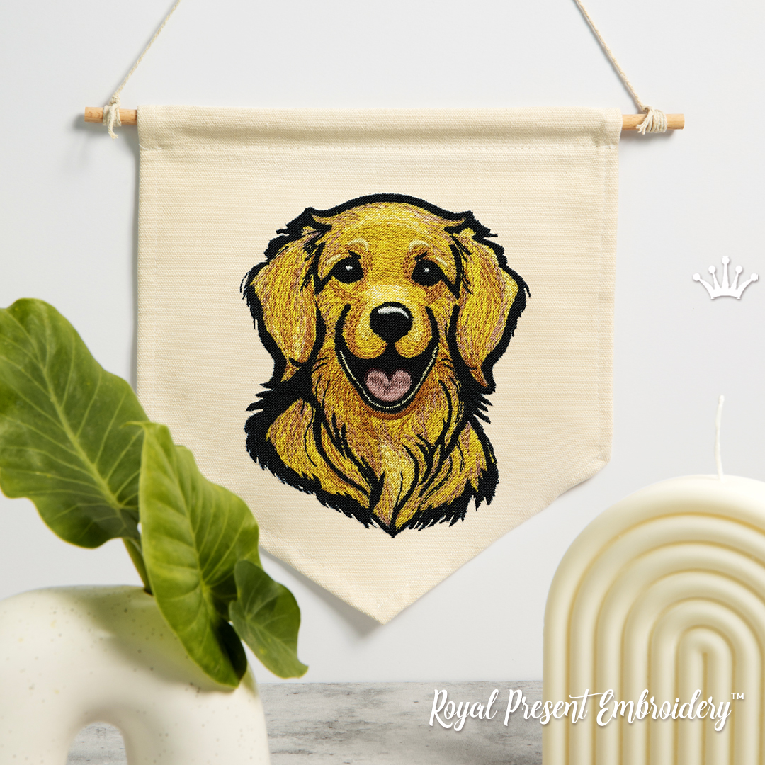 Golden Retriever Puppy Machine Embroidery Design | Royal Present ...