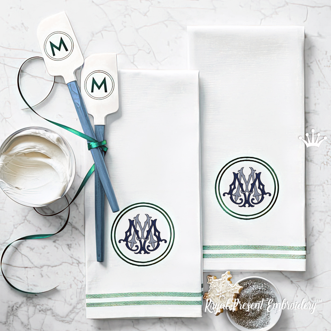 Monogram MM Machine Embroidery Design - 4 sizes