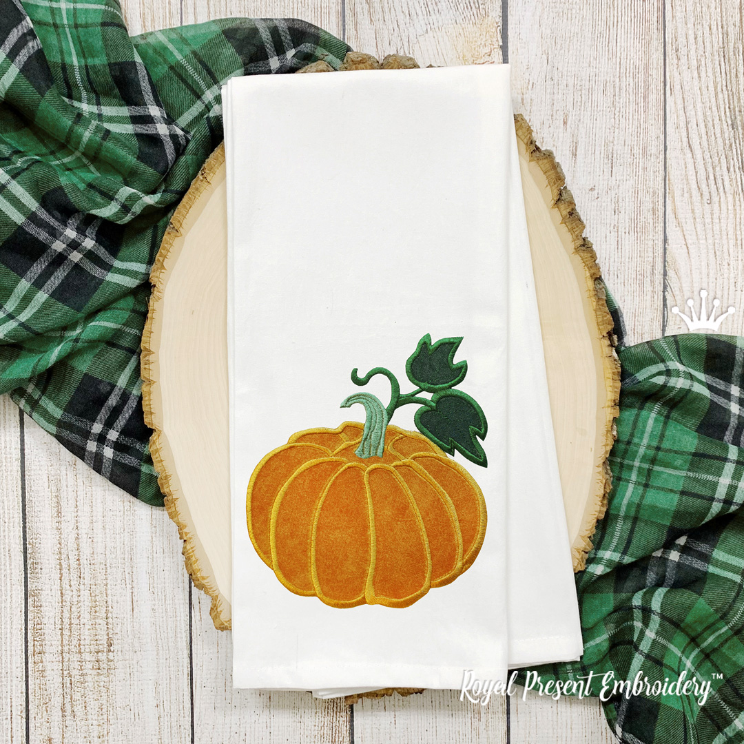 Pumpkin Applique Machine Embroidery Design in five sizes | Royal ...