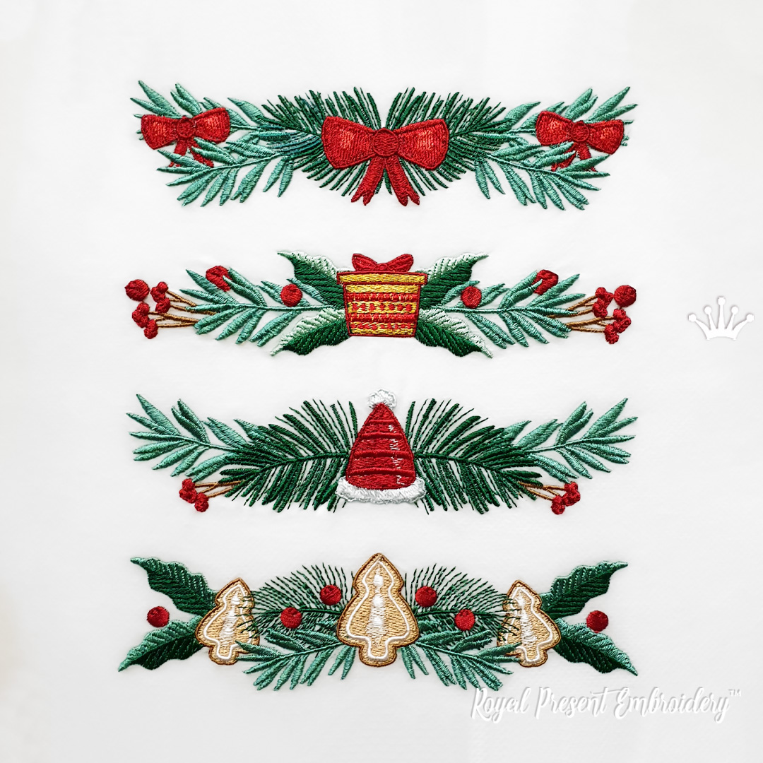 Christmas Borders set for embroidery machine - 4 in 1 | Royal Present