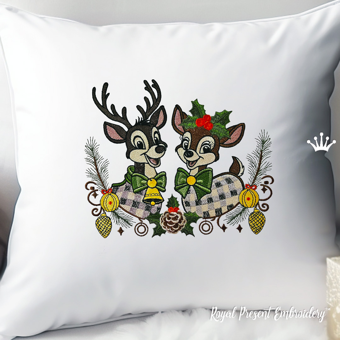 Vintage Rudolph, Merry Christmas, Throw Pillow