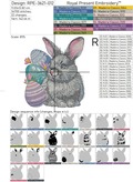 Bunny with Easter eggs design - 3 sizes