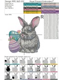 Gray Bunny with Easter eggs design - 3 sizes