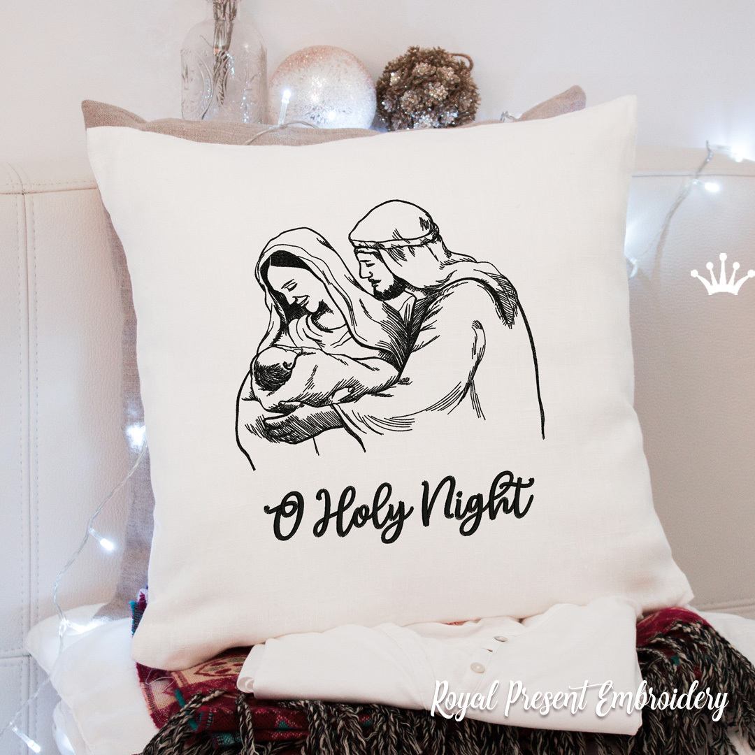 Large Oh Holy Night Digital Embroidery