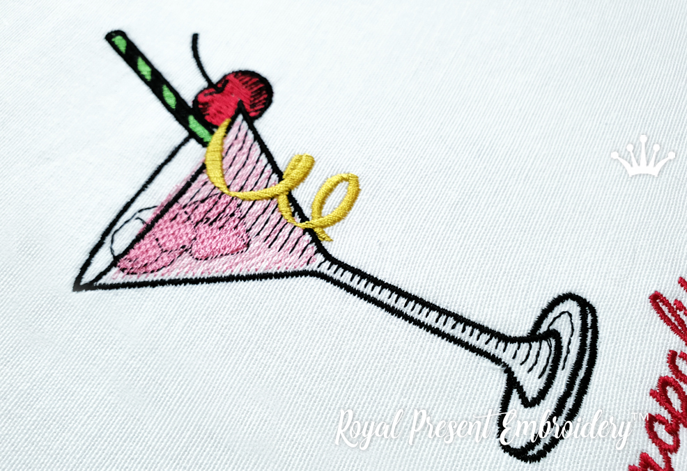 LARGE MARTINI Embroidery Design