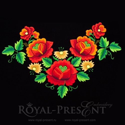 Machine Embroidery Designs Beautiful Folk Roses