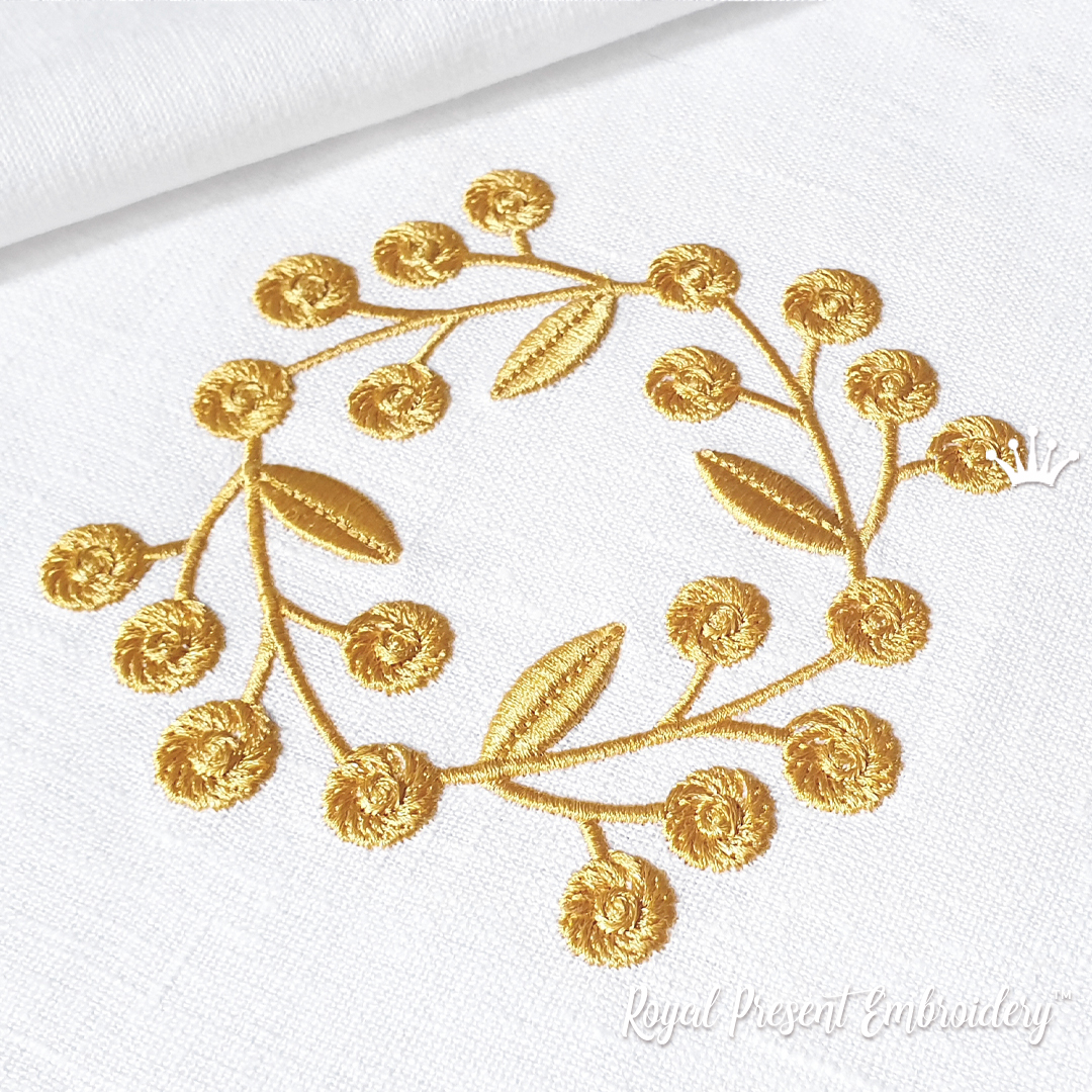 3D Plant Frame for monogram FREE machine embroidery design