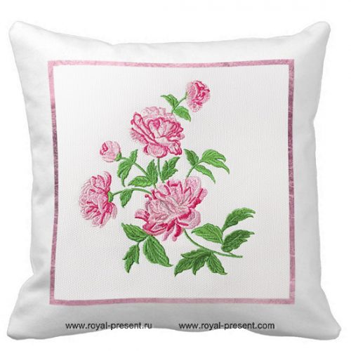 Pink peonies Machine Embroidery Design