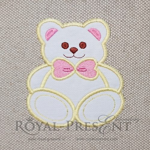 Applique Machine Embroidery Design Bear
