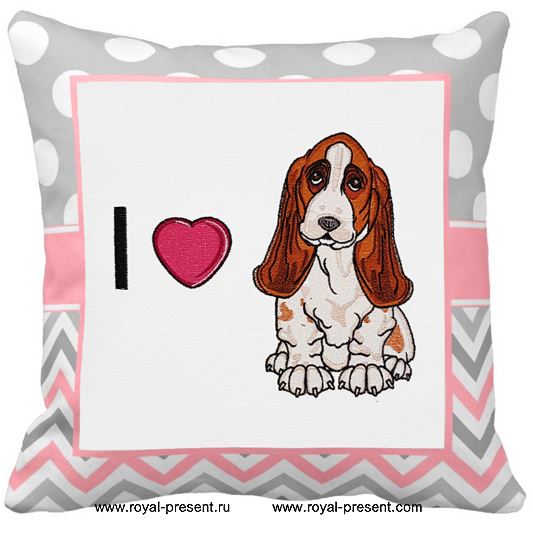 Basset Hound Machine Embroidery Design