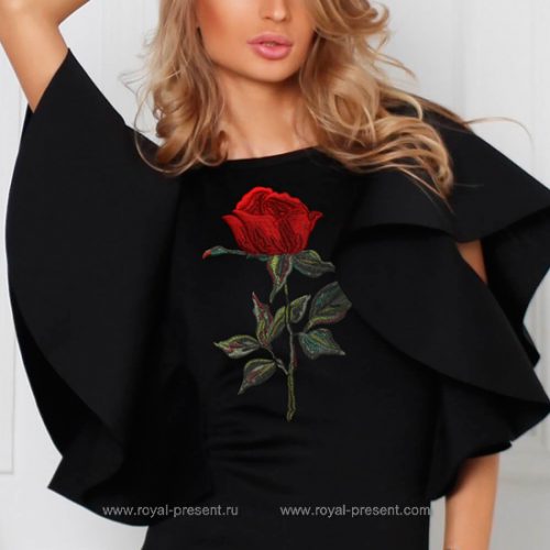 Beautiful Red Rose Machine Embroidery Design