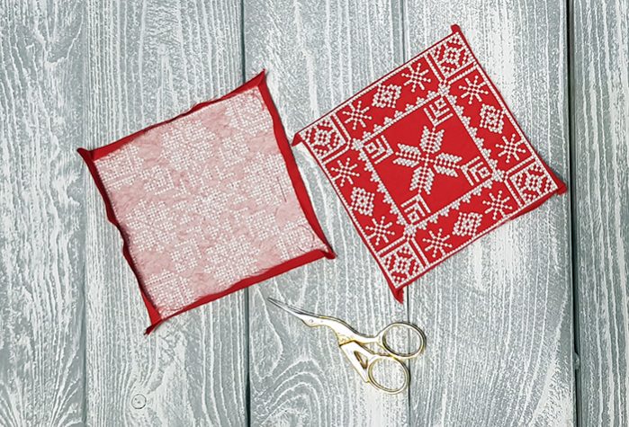 2. When you finish with cutting, iron edges along perimeter.