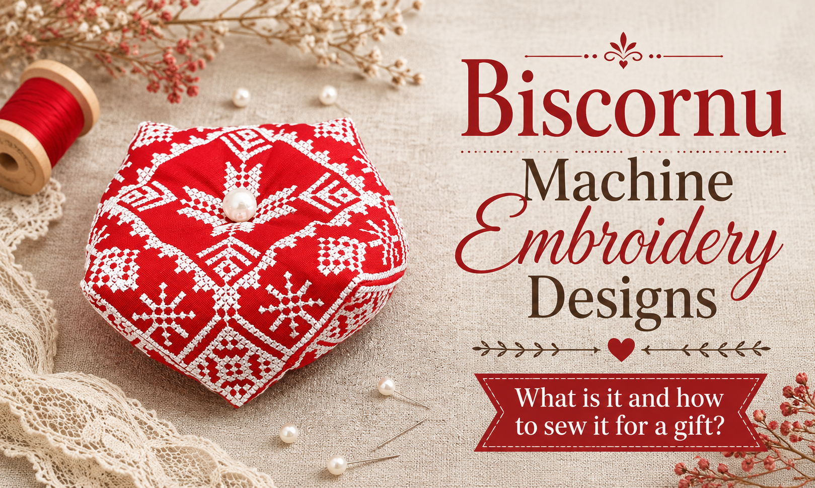 How to Make a Biscornu with Machine Embroidery | Tutorial