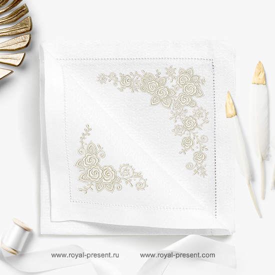 Set of Machine Embroidery Designs Lace Roses