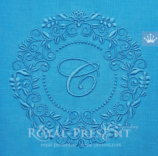 Berry Monogram Frame Machine Embroidery design - 3 sizes