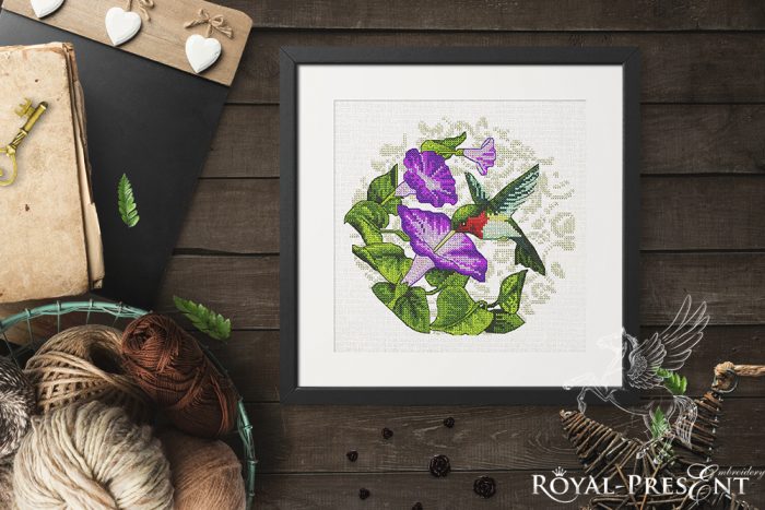 Hummingbird Cross-stitch Machine Embroidery Design