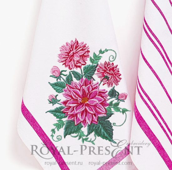 Dahlias Machine Embroidery Design