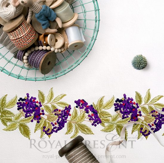 Elderberry border Machine Embroidery Design
