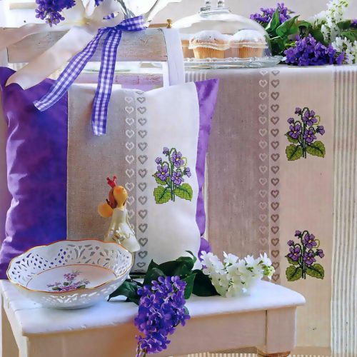Cross-stitch Machine Embroidery Design Pansies