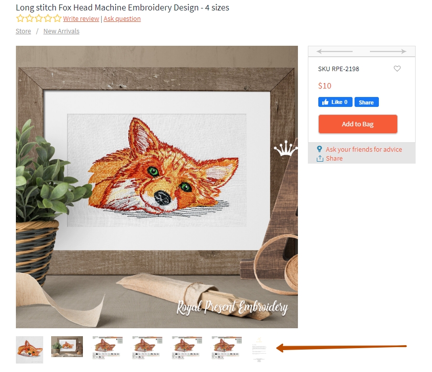 Embroidery Density, Stitch Count, Size Royal Present Embroidery