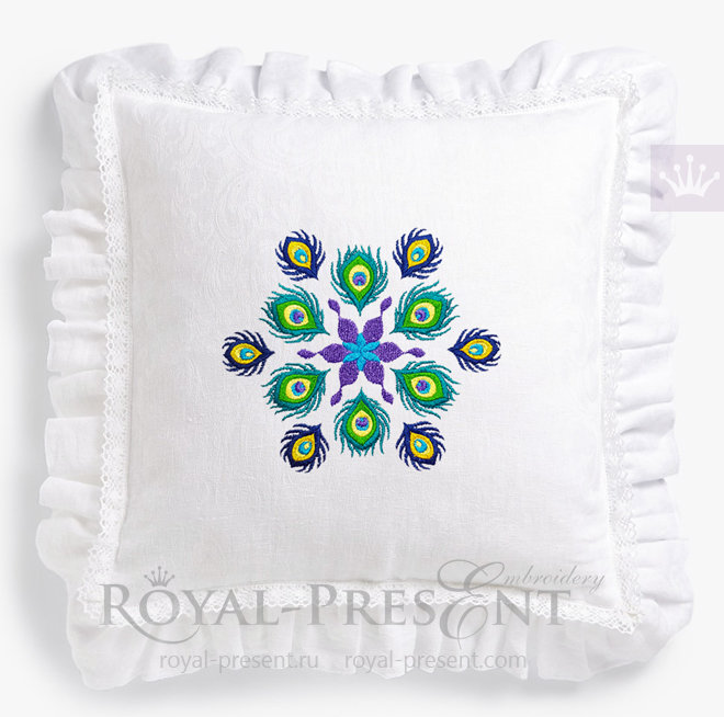 Peacock Mandala Machine Embroidery Design