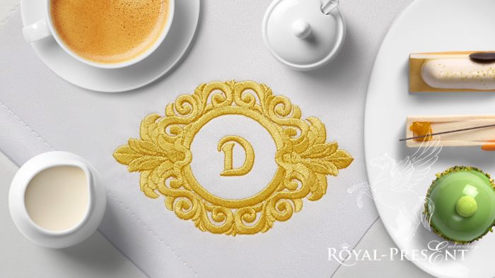 Baroque Monogram Frame Embroidery design
