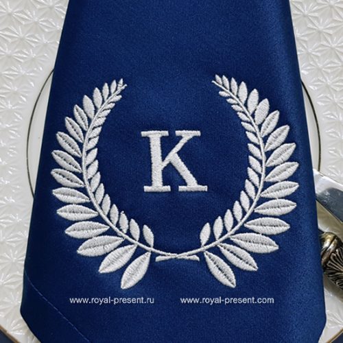 Free Laurel wreath monogram blank Embroidery Design