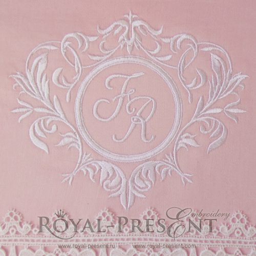 Machine Embroidery Design Elegant floral monogram design template for one or two letters - 3 sizes