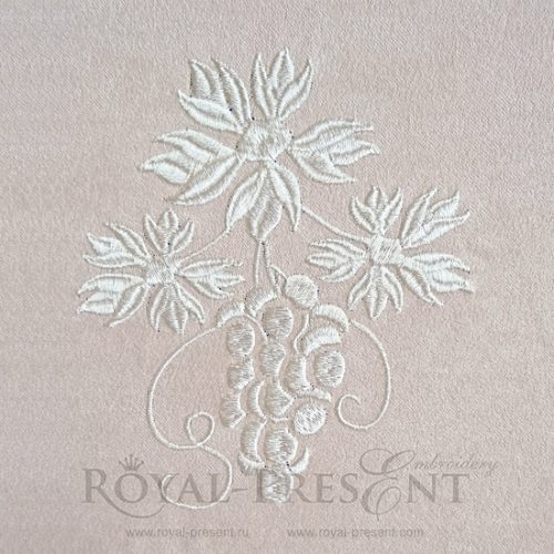 Free Machine Embroidery Design Monochrome grapes