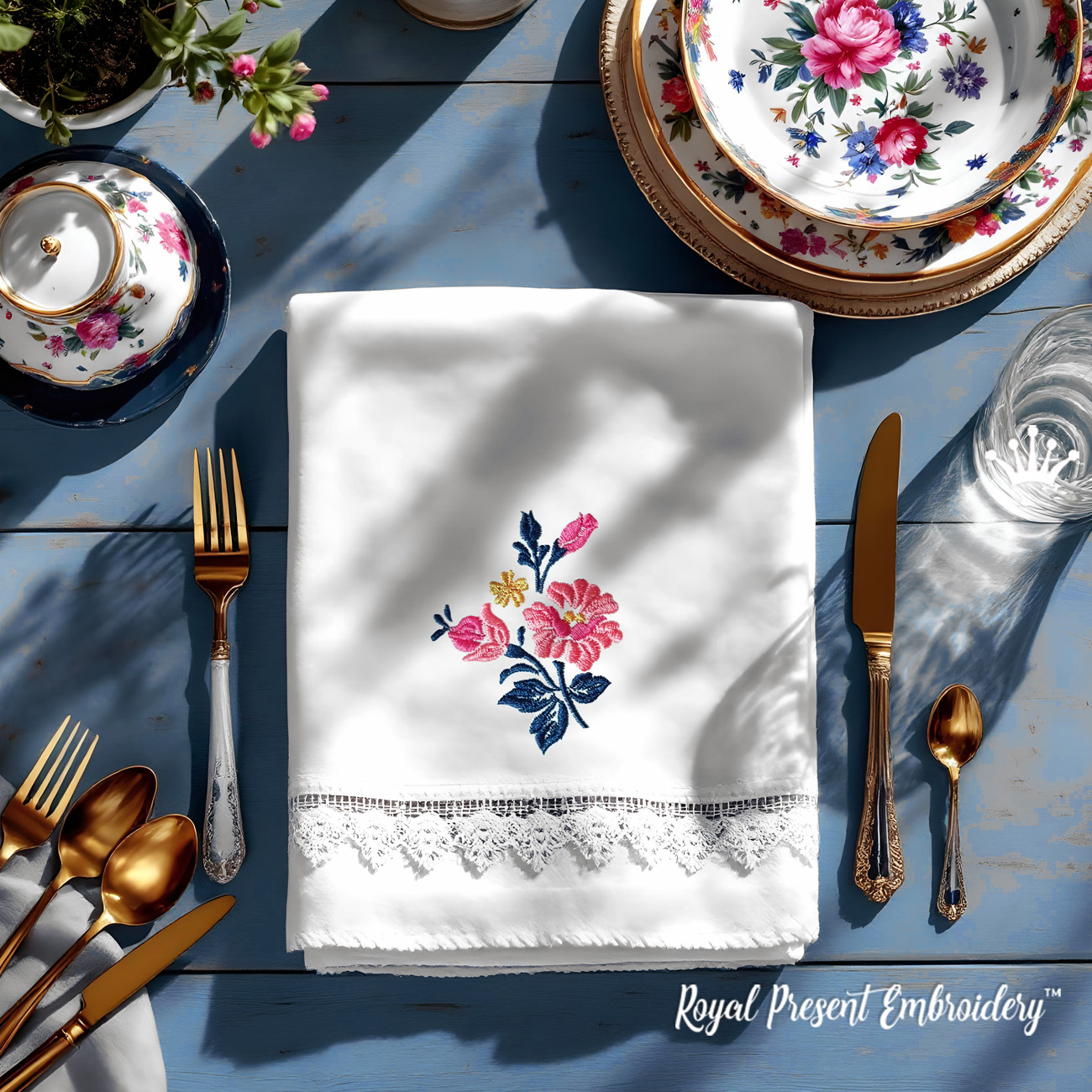 Free Machine Embroidery Design Purple Roses