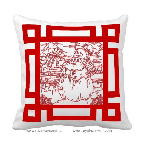 Free Machine Embroidery Design Snowman Redwork