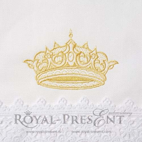 Gold Royal Crown embroidery design