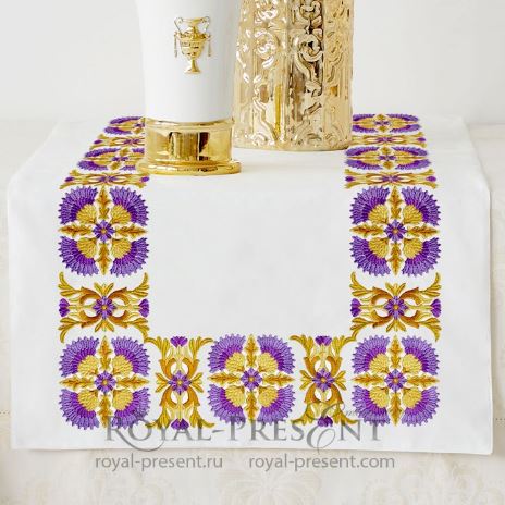 Golden Thistle border two elements for Machine Embroidery